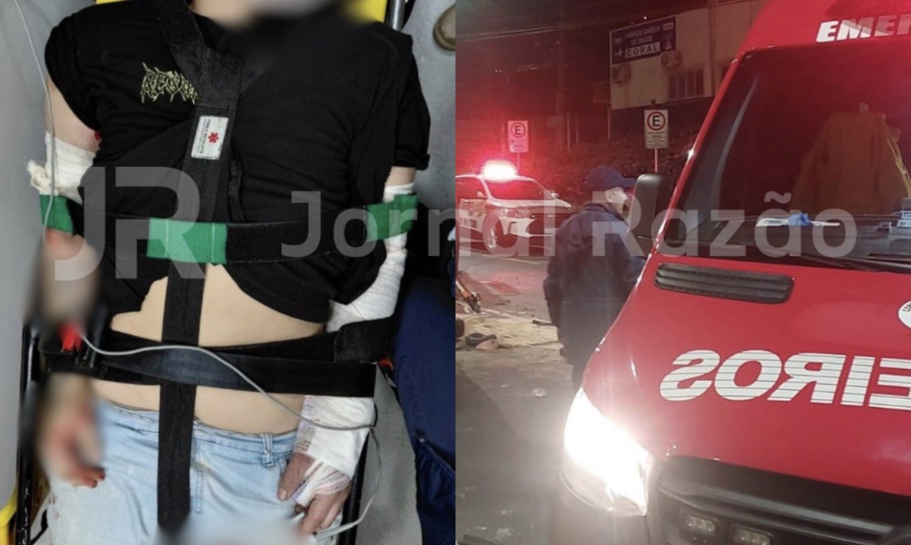 Jovem de 18 anos escapa da morte ao ser baleado no rosto, nos braços e na mão em Lages
