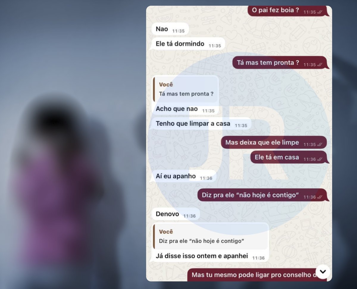 Mensagens enviadas pelo menino de 11 anos relatando agressões dentro de casa em Criciúma