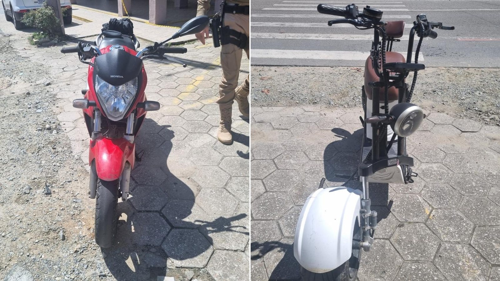 VÍDEO: Batida de frente entre moto e scooter na ciclovia deixa feridos em Barra Velha