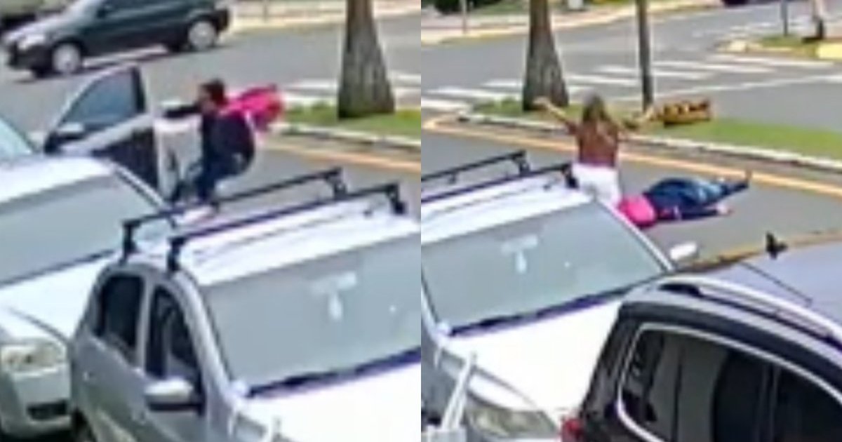 Motorista diz que ciclista “caiu sozinha”, mas câmera mostra porta de Jeep aberta na frente dela em SC