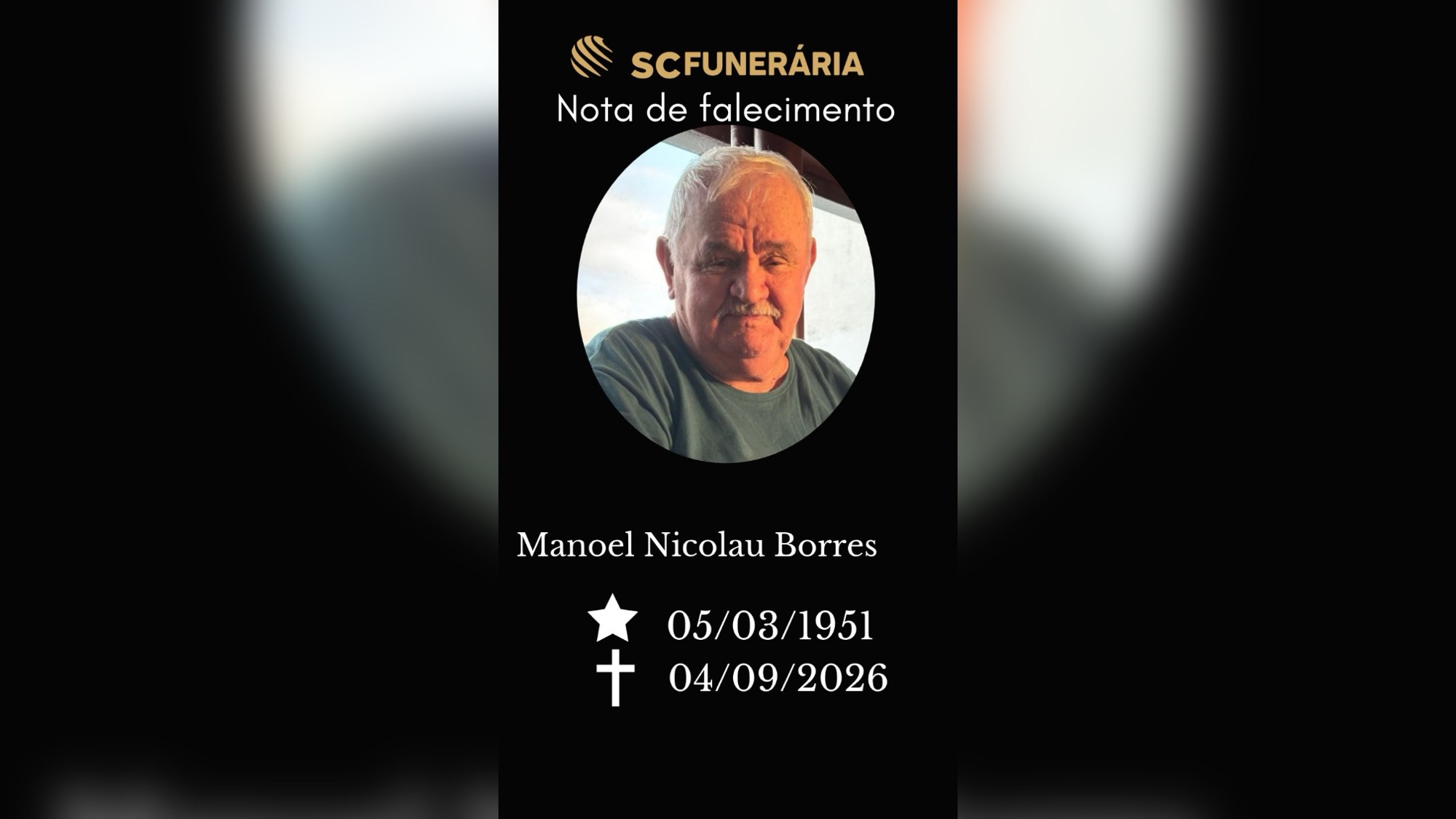 Obituário de Manoel Nicolau Borres - Foto