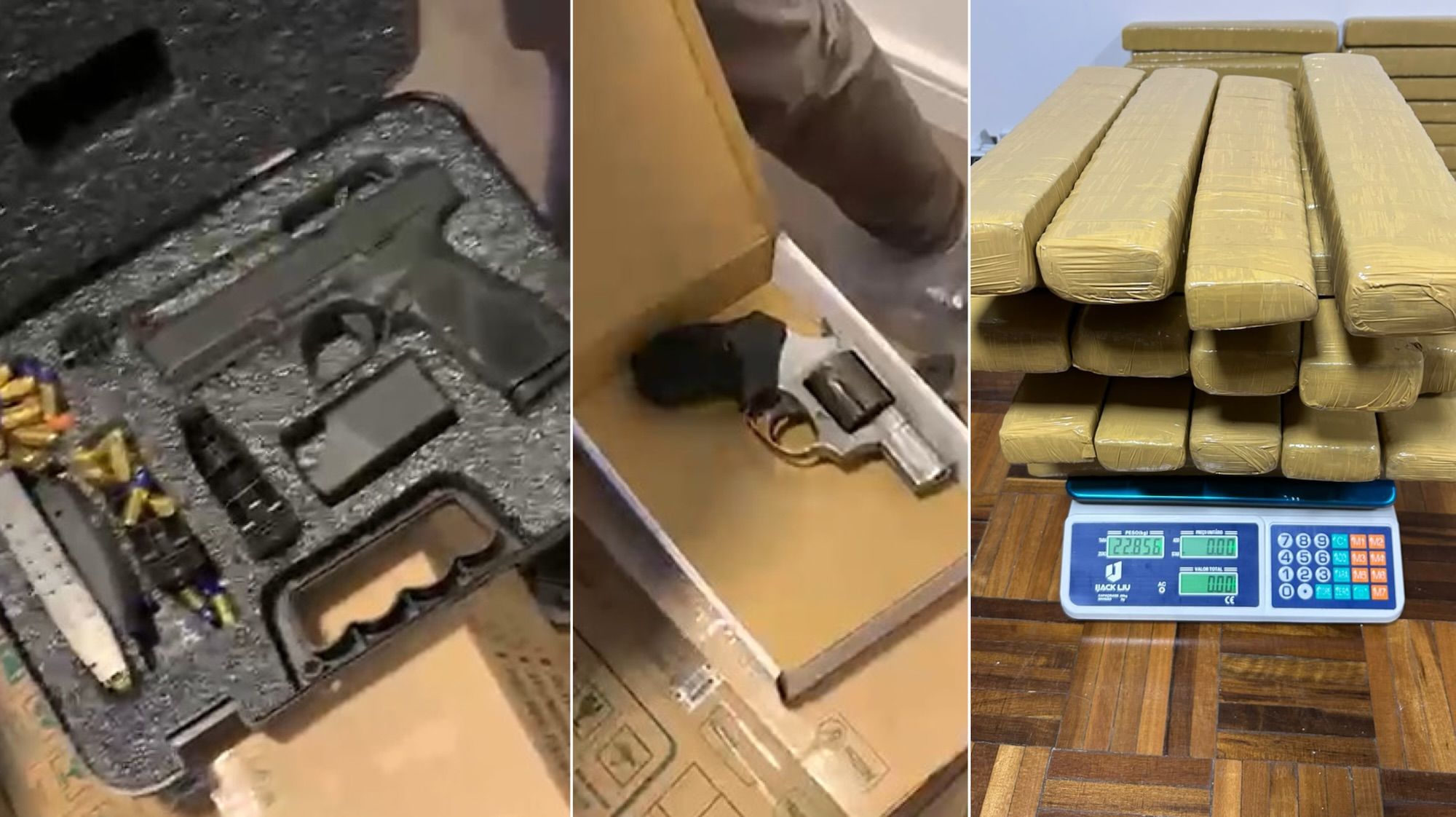 Quase R$ 270 mil, 105 kg de drogas e cinco armas são apreendidos em operação em SC