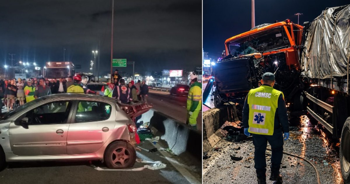 Acidente entre três veículos deixa motociclista grave na Grande Florianópolis
