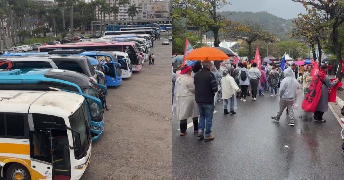 “invasão vermelha”: PT lota Florianópolis de ônibus para garantir praça cheia no comício de Lula