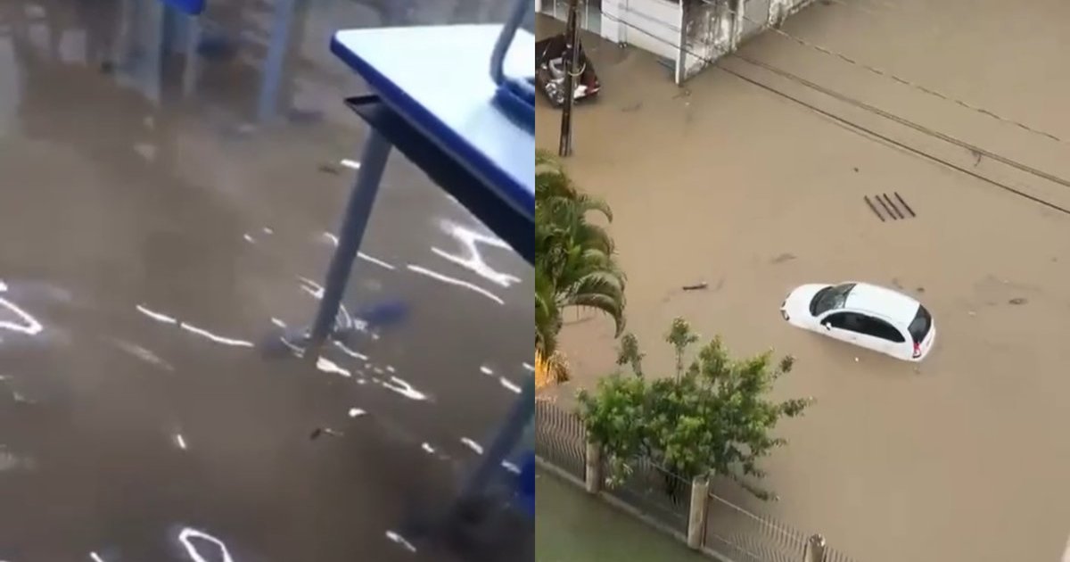 Temporal alaga Criciúma e Defesa Civil prevê tarde de vendaval e granizo em quase toda Santa Catarina