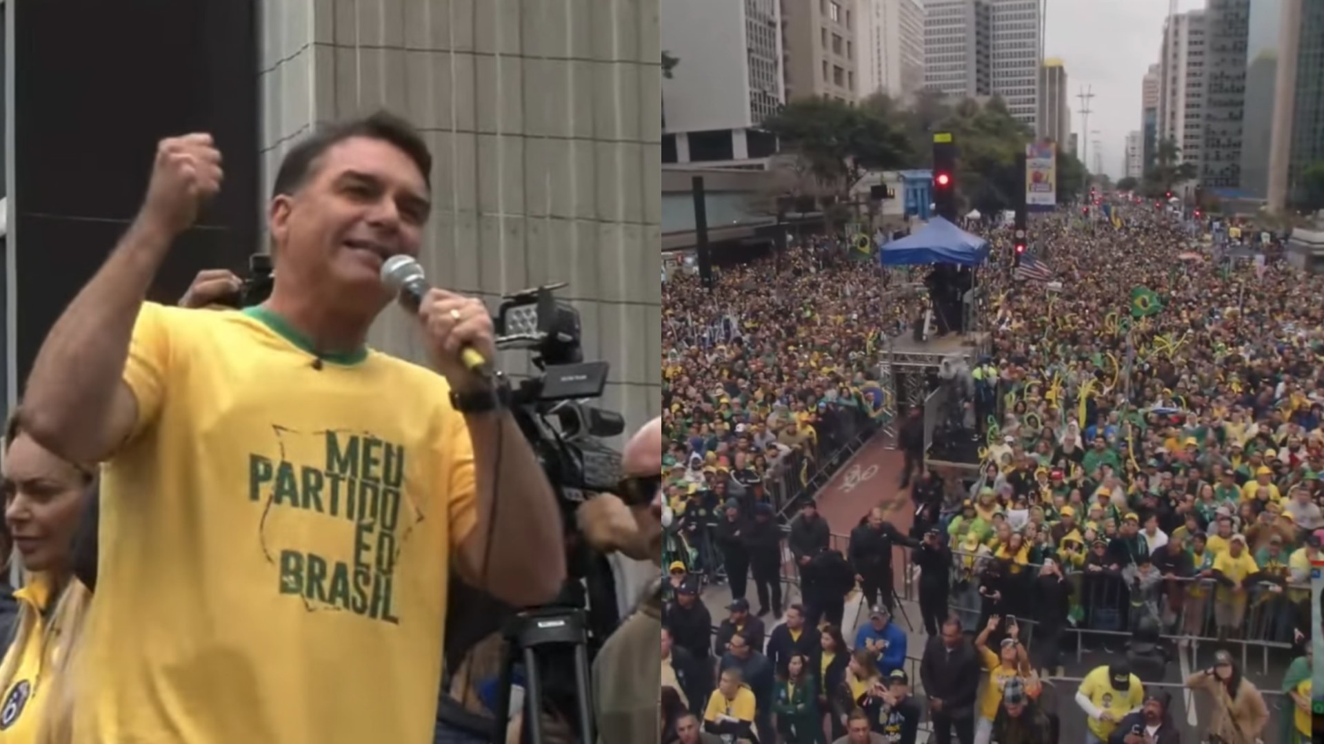 “Vai ter Bolsonaro na Presidência, sim”, diz Flávio na Paulista com o pai preso e inelegível até 2030