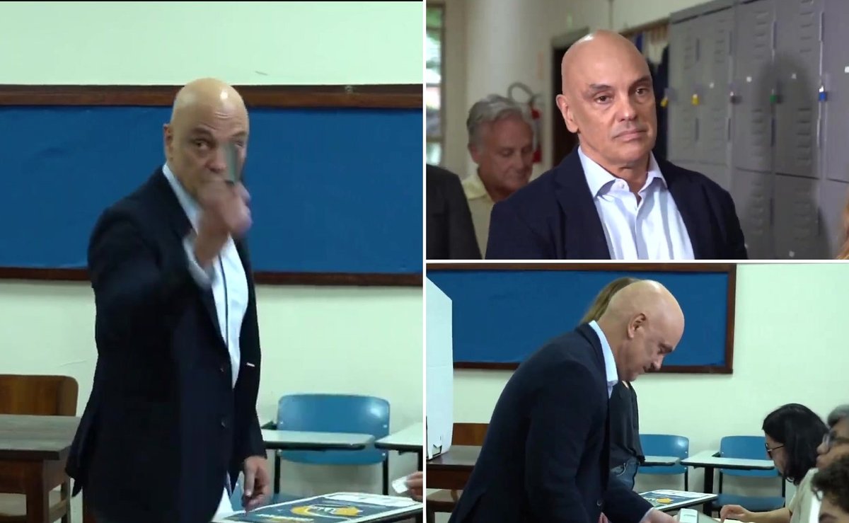 Alexandre de Moraes vota em São Paulo no primeiro turno das eleições deste domingo