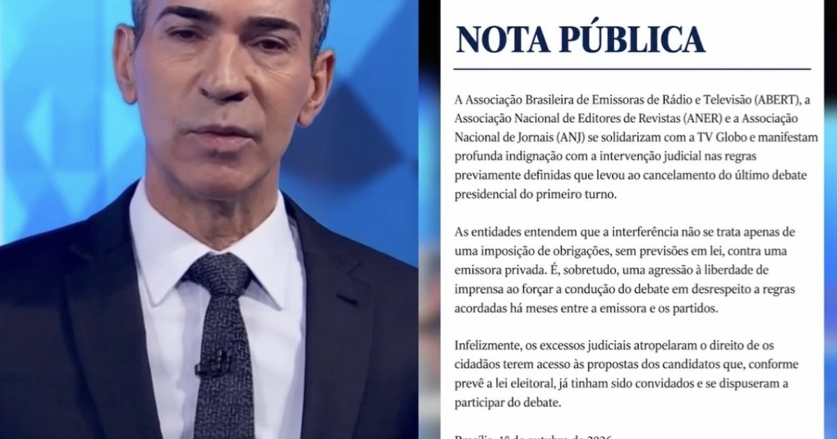 Associações de imprensa criticam “intervenção judicial” que levou ao cancelamento do debate da Globo