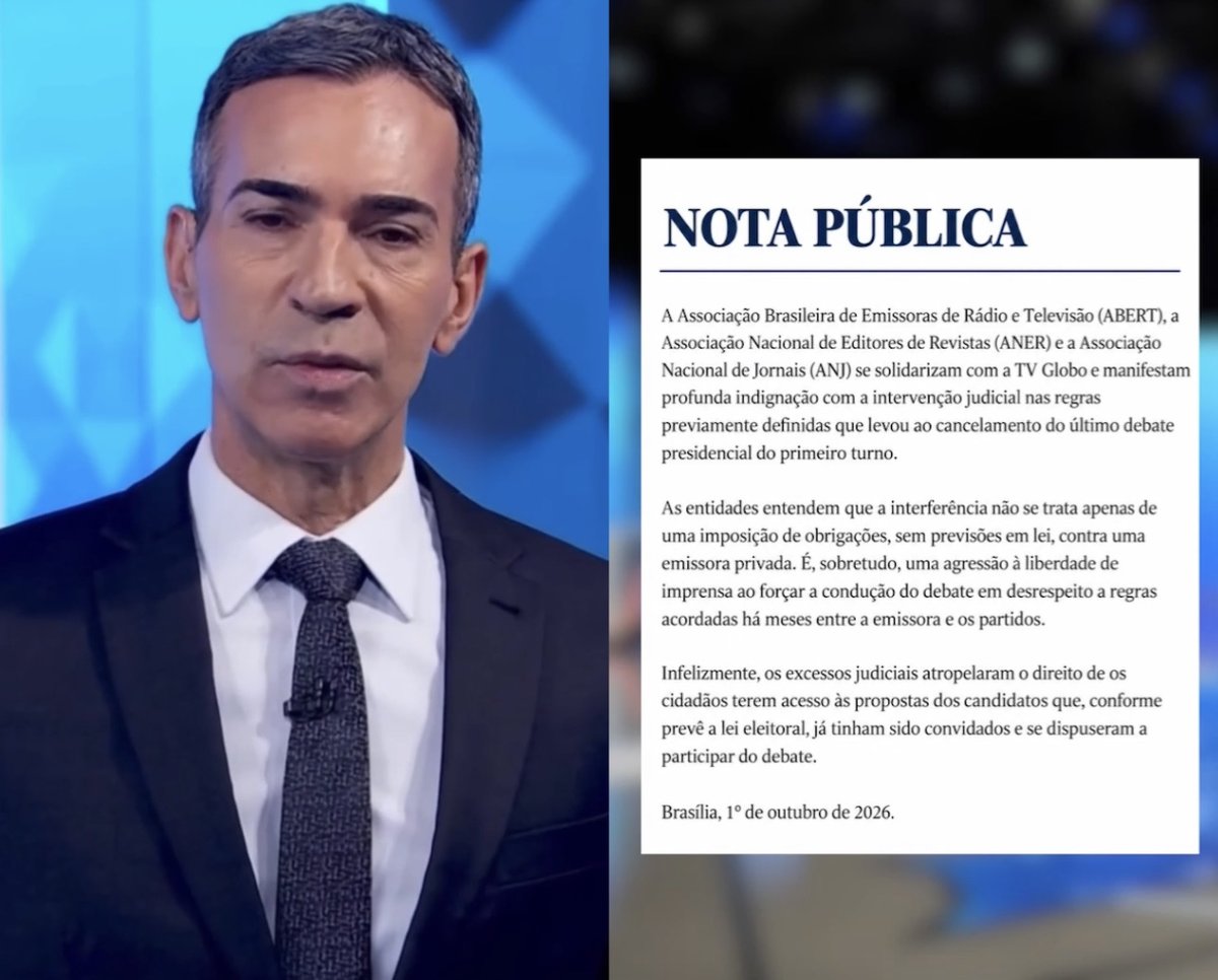 Associações de imprensa criticam “intervenção judicial” que levou ao cancelamento do debate da Globo