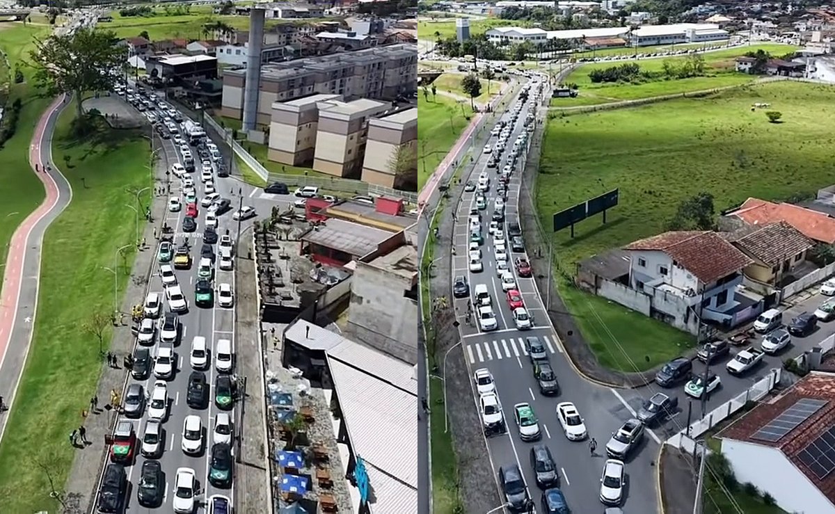 Organização comemora recorde em ato por Flávio em Jaraguá do Sul, com mais de 2 mil veículos nas ruas