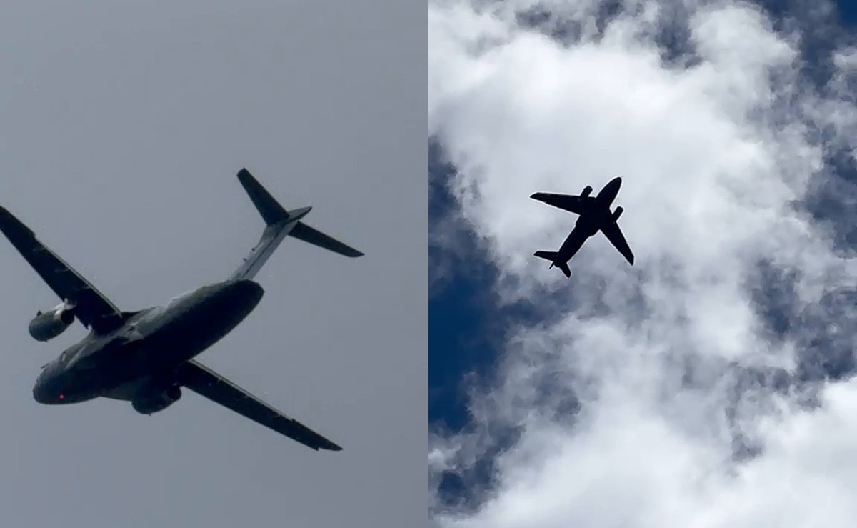 Avião de guerra da FAB surge no céu, dá voltas sobre cidades de SC e deixa moradores intrigados