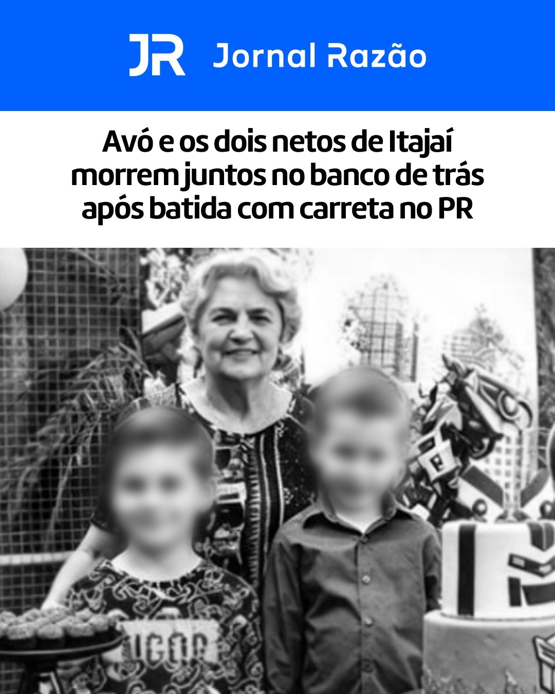 Dilva Mangini Armani, de 73 anos, com os dois netos
