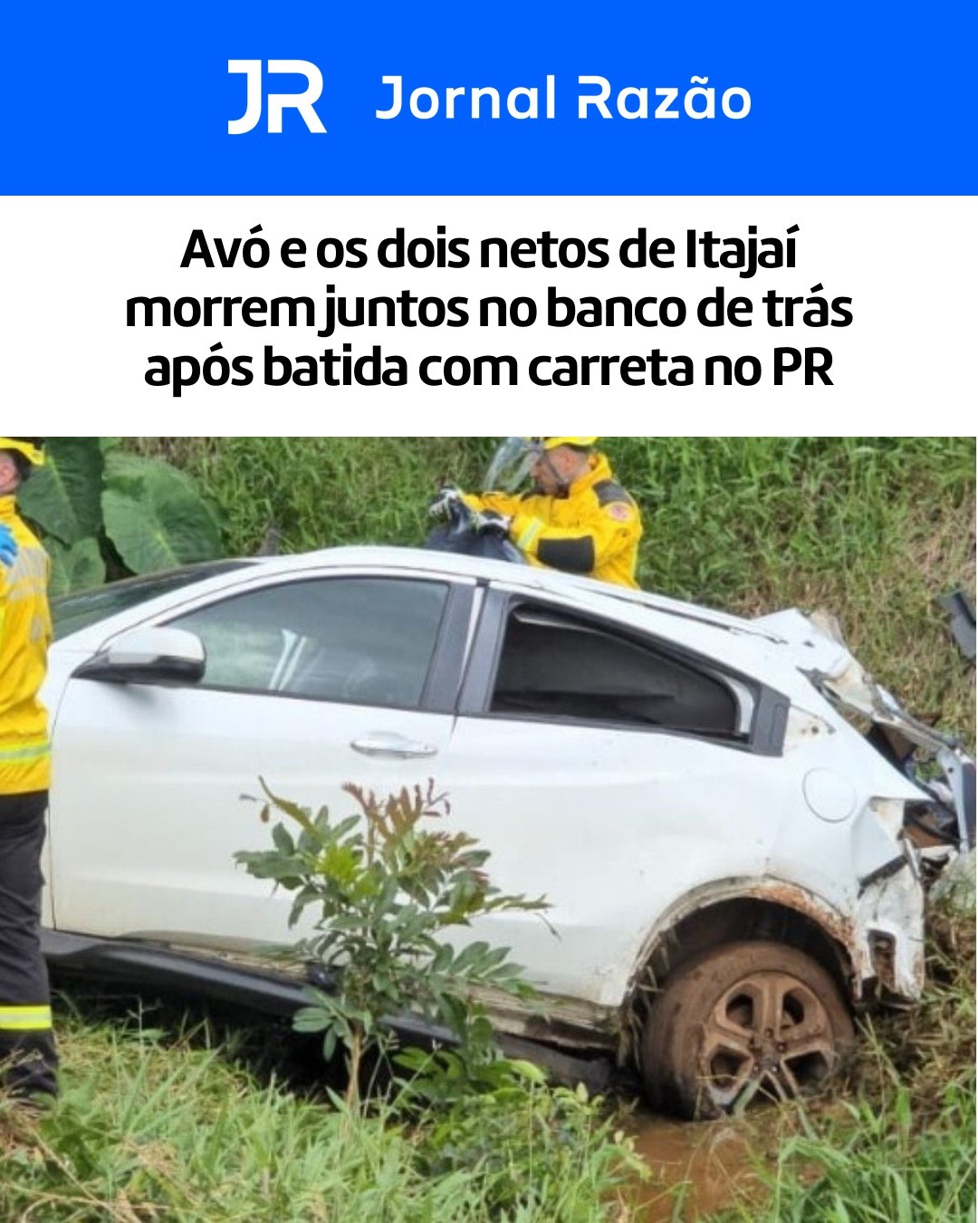 O carro da família ficou destruído às margens da BR-163