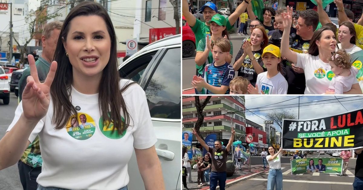 Carol De Toni encerra campanha ao Senado com bandeiraço e buzinaço nas ruas de Chapecó