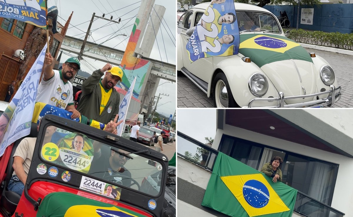 Carreata de Carlos Humberto e Jair Renan leva carros antigos à orla de Balneário Camboriú