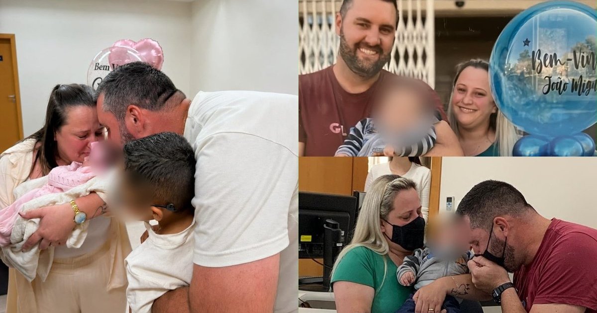 Casal passa dez anos na fila da adoção após três perdas gestacionais e realiza o sonho em dobro em SC