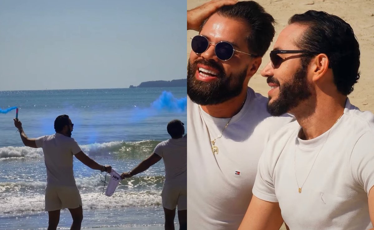 Casal realiza sonho de ser pai com barriga solidária e faz chá revelação emocionante na orla de Itapema