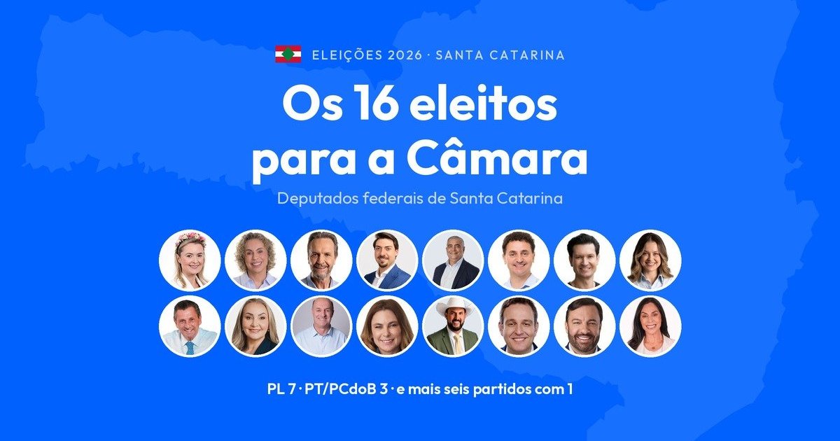 Veja quem são os 16 deputados federais eleitos por SC