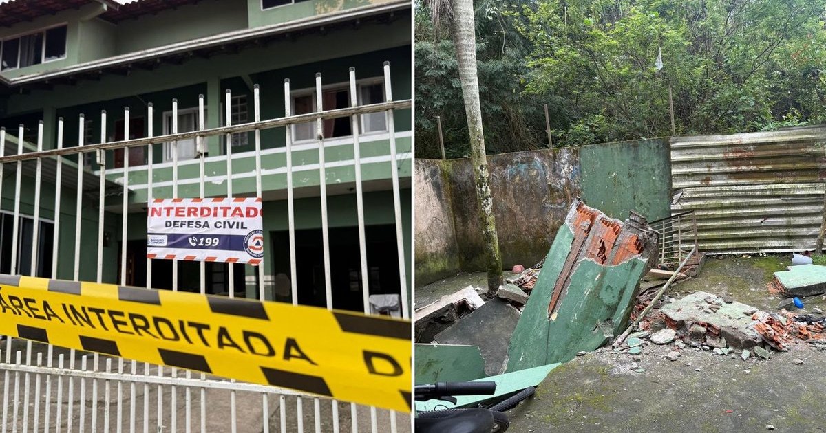 Desabamento interdita imóvel em Balneário Camboriú: 30 moradores em abrigo e duas crianças no hospital