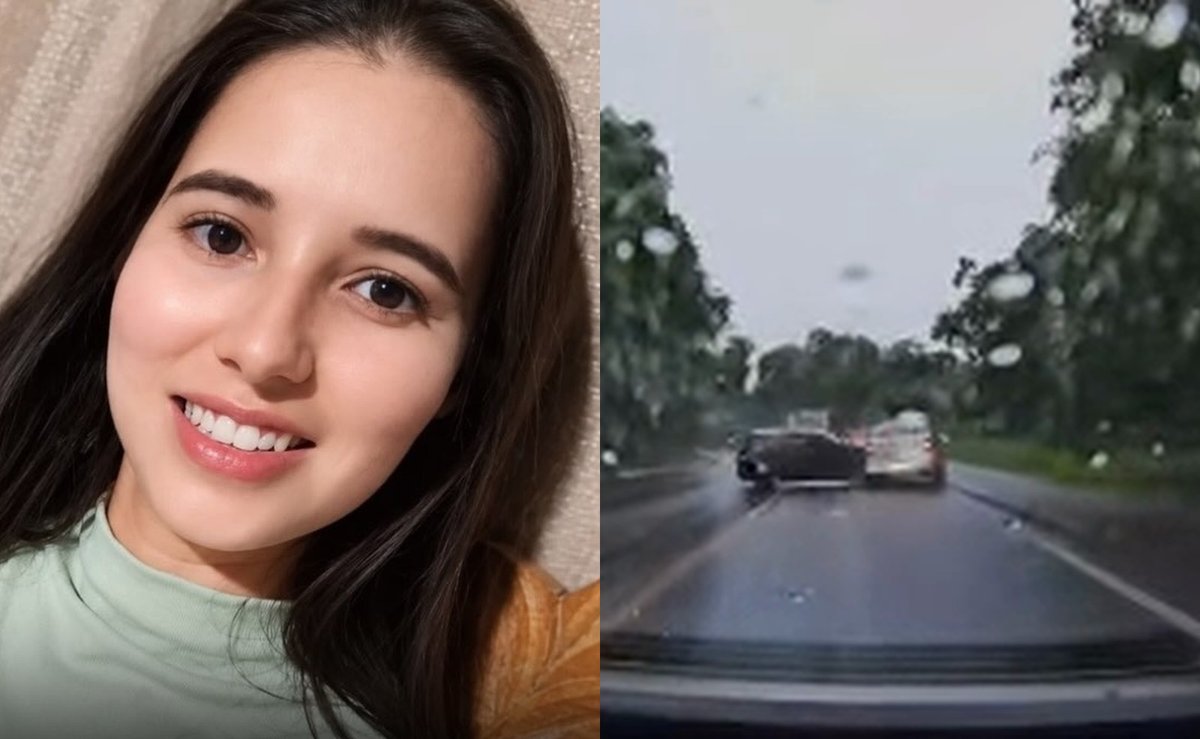 Enfermeira de 35 anos morre em batida entre três carros na BR-282 e câmera flagra o acidente em SC
