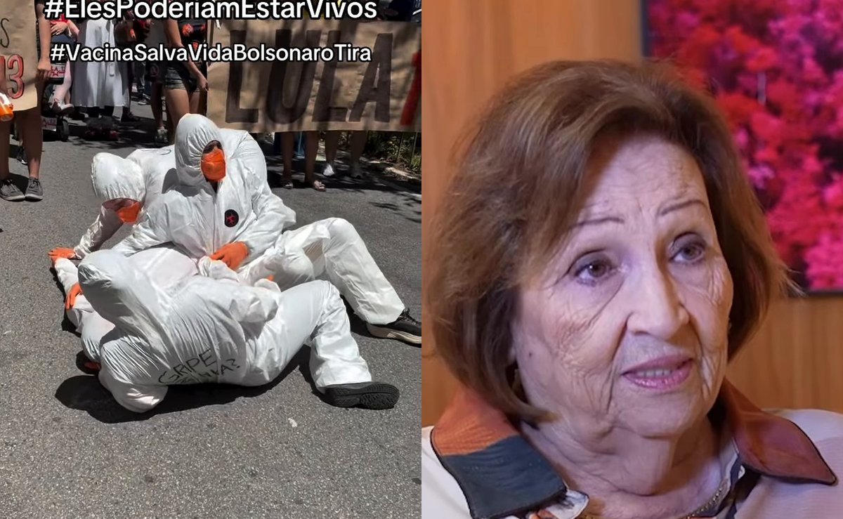 “Exército do Lula” faz performance com “mortos da Covid” se arrastando no asfalto em ato em Florianópolis