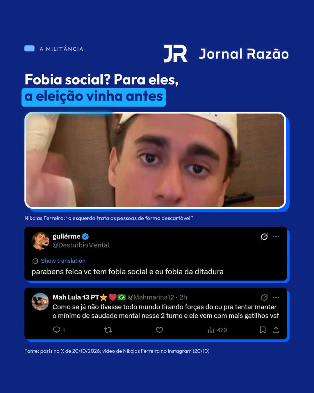 Perfis de esquerda reclamaram que o vídeo não falava de eleição
