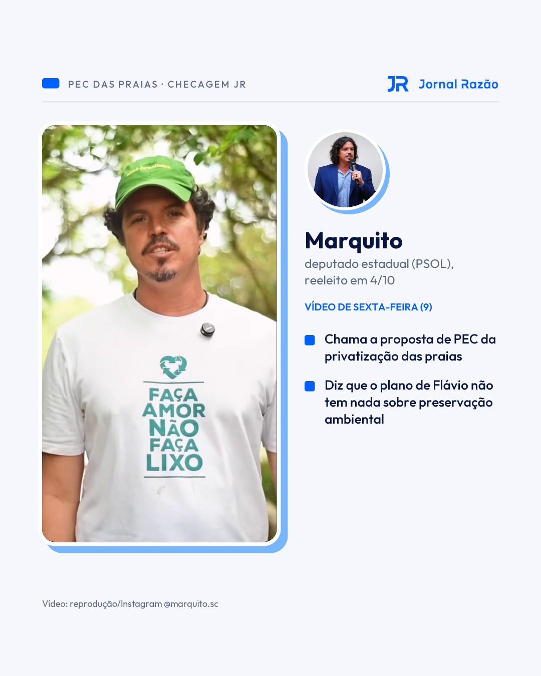 Marquito diz que Flávio defende a PEC da privatização das praias