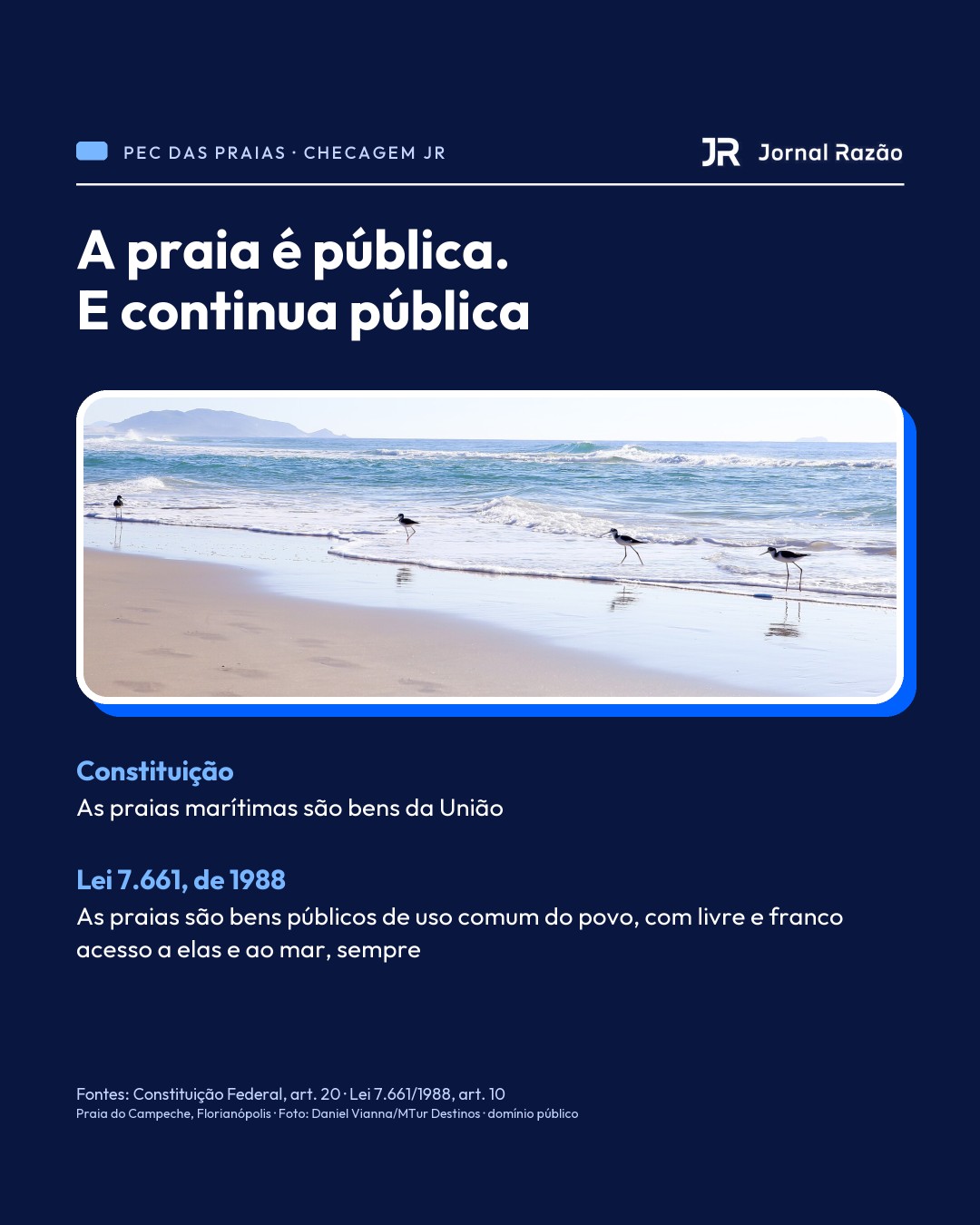 Constituição e Lei 7.661/1988 garantem a praia pública e de acesso livre