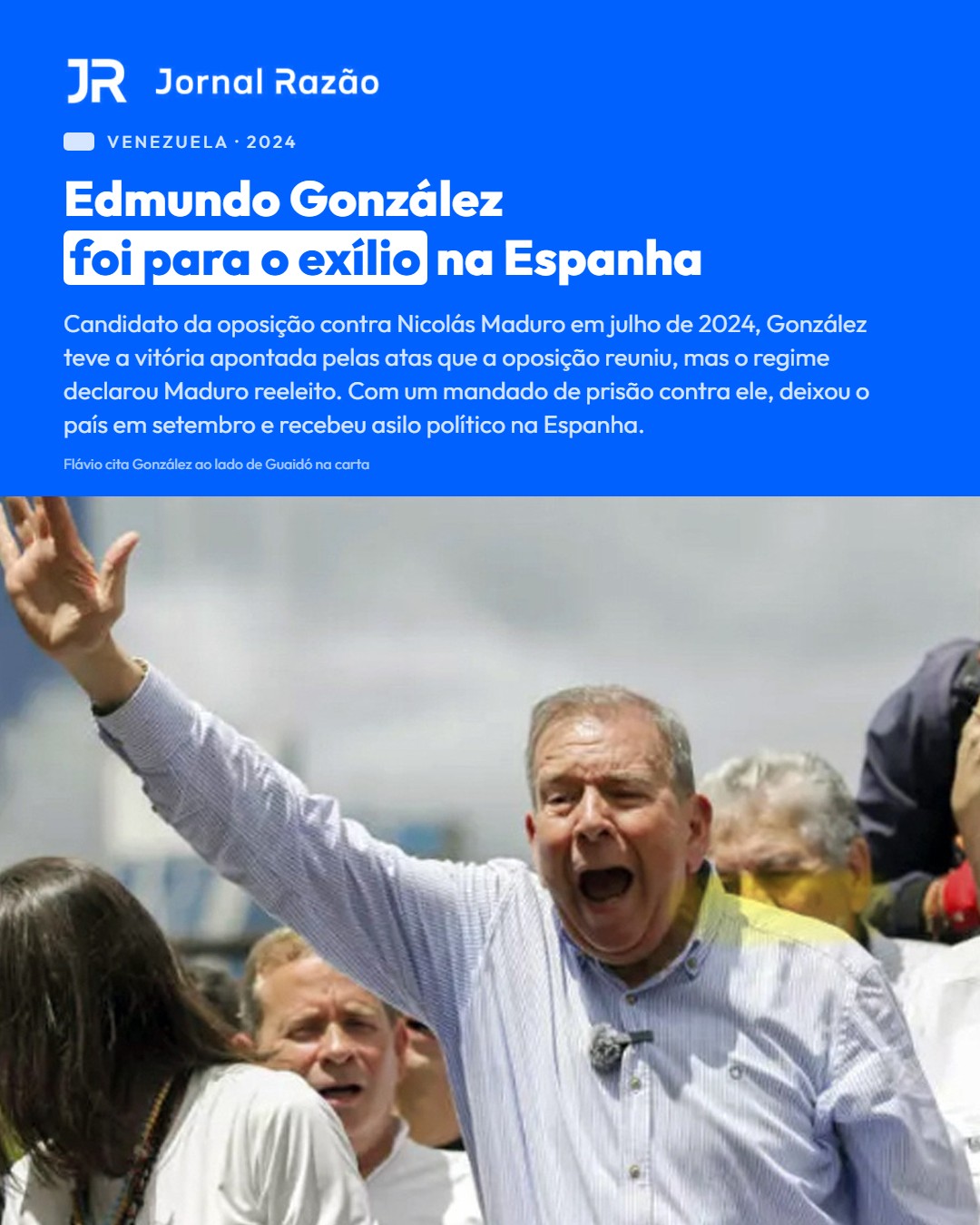 Edmundo González, exilado na Espanha