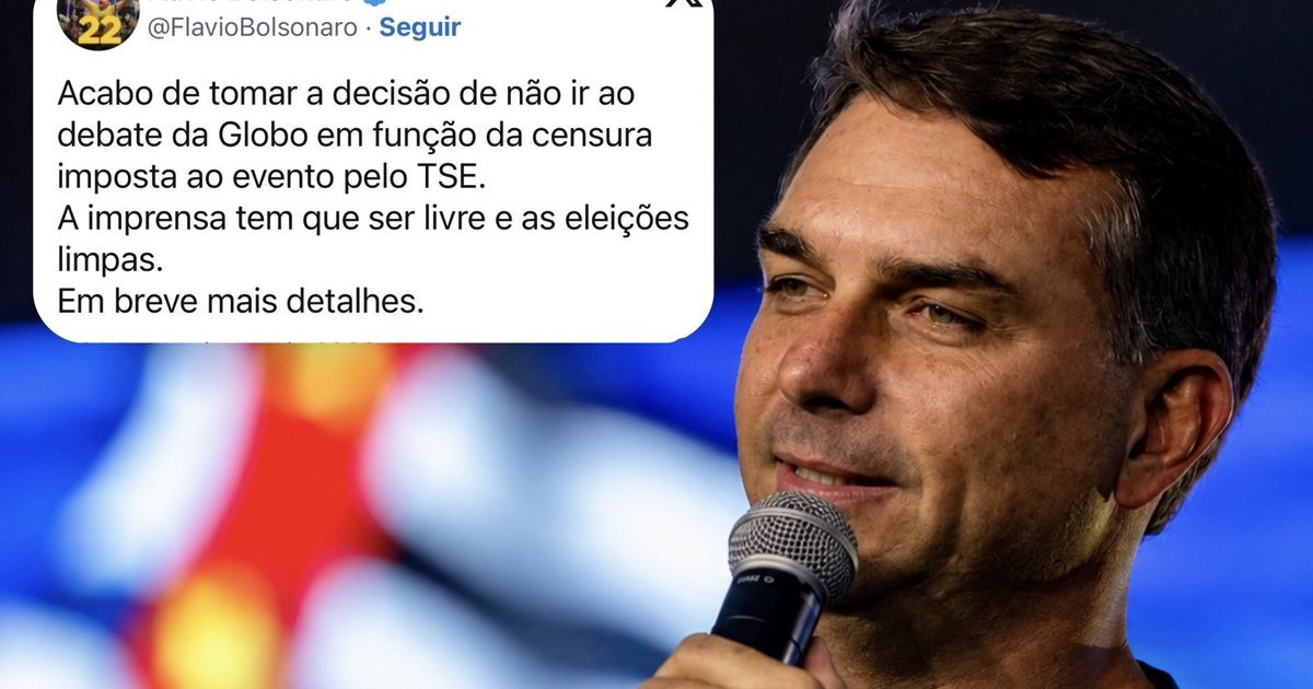 Flávio acompanha Lula e desiste do debate da Globo depois que TSE barrou púlpito vazio do petista