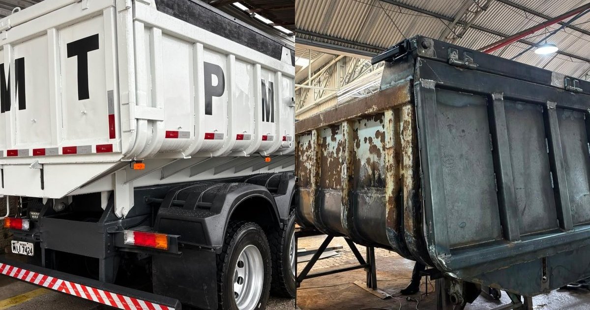 Frota pesada da Prefeitura de Tijucas recebe reforma e novo padrão visual