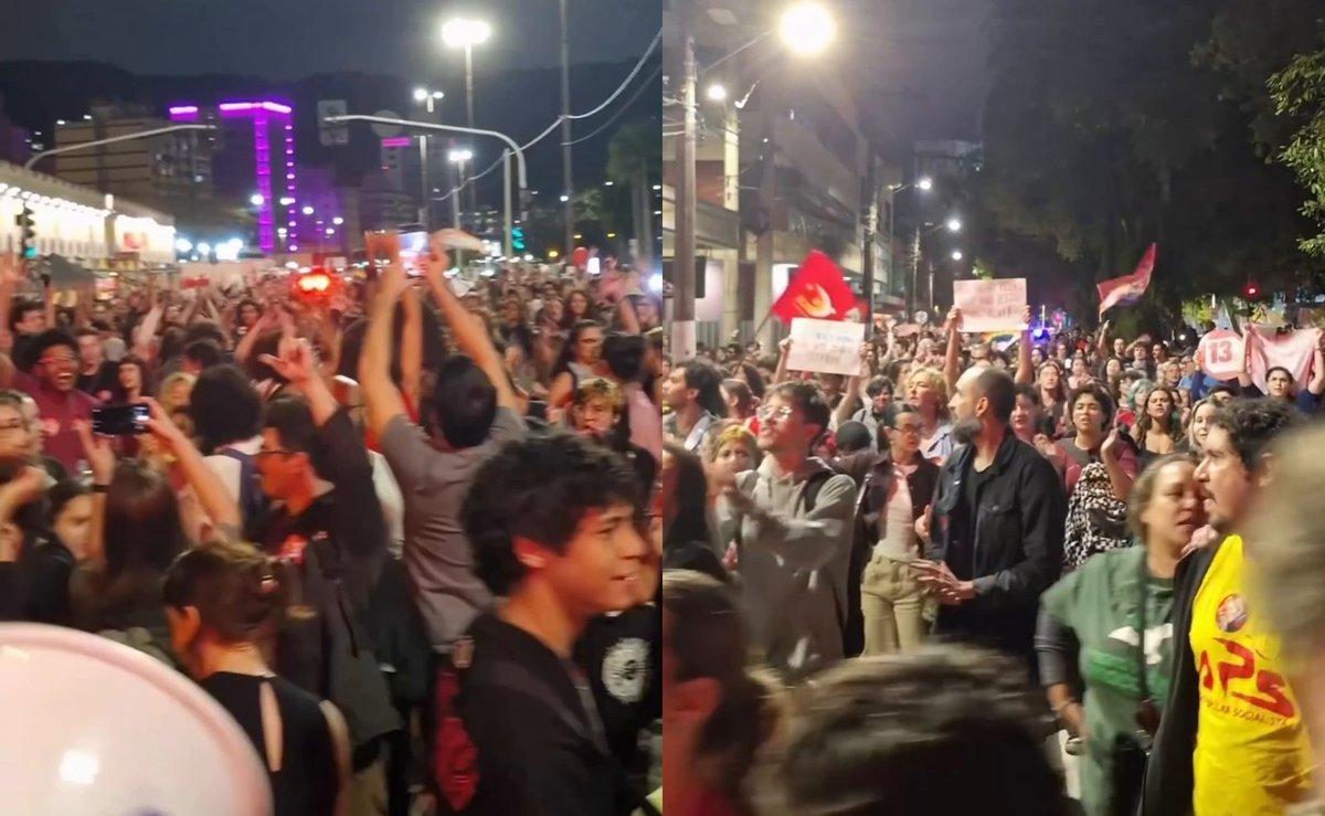 Aos gritos de “Lula, guerreiro do povo brasileiro”, petistas tomam as ruas de Florianópolis para “virar votos”
