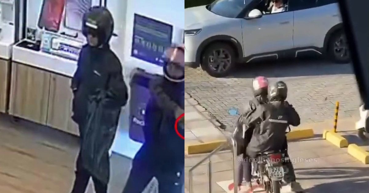 Homem protege criança com o corpo durante assalto armado em loja da Vivo em Florianópolis