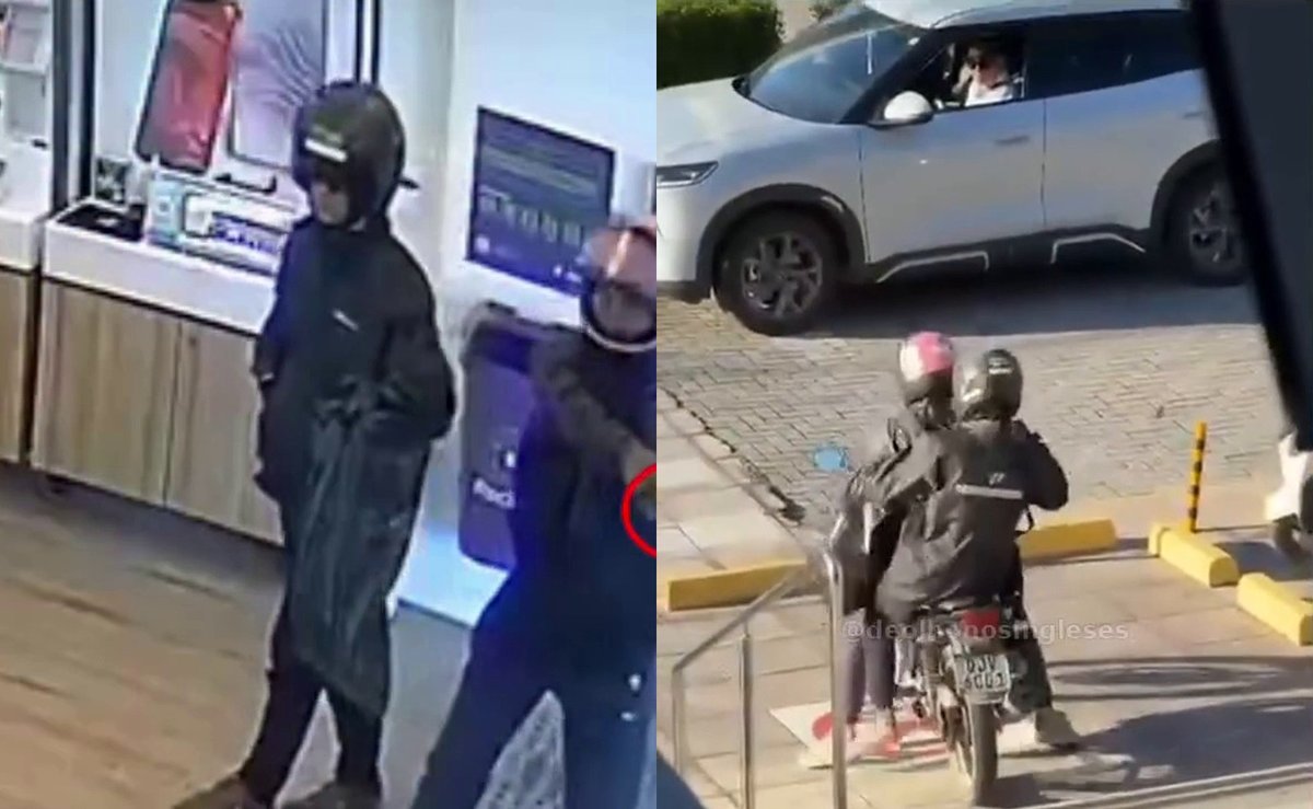 Homem protege criança com o corpo durante assalto armado em loja da Vivo em Florianópolis