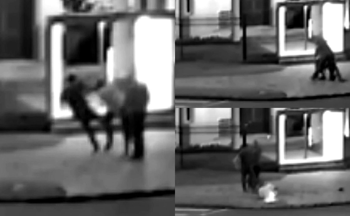Dupla desce de carro, derruba idoso de 71 anos com mata-leão e continua as agressões no chão em Criciúma
