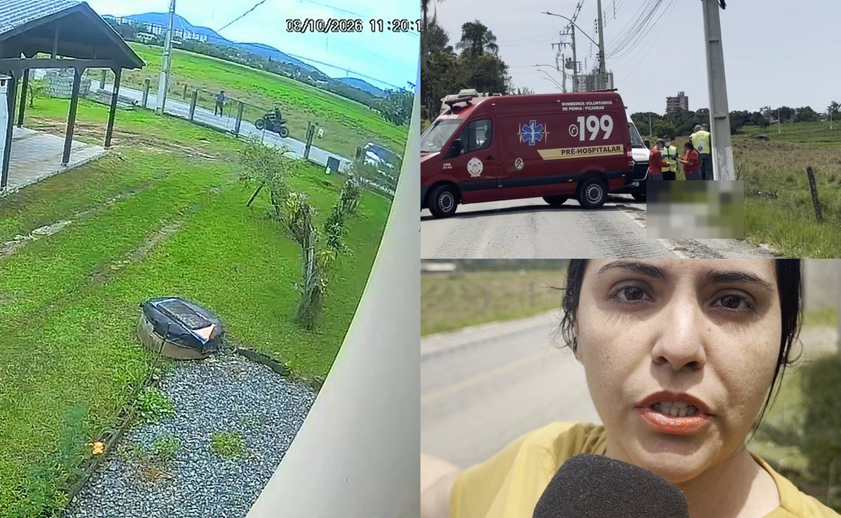 Câmera flagra batida que matou idoso e motociclista em frente de casa em Penha