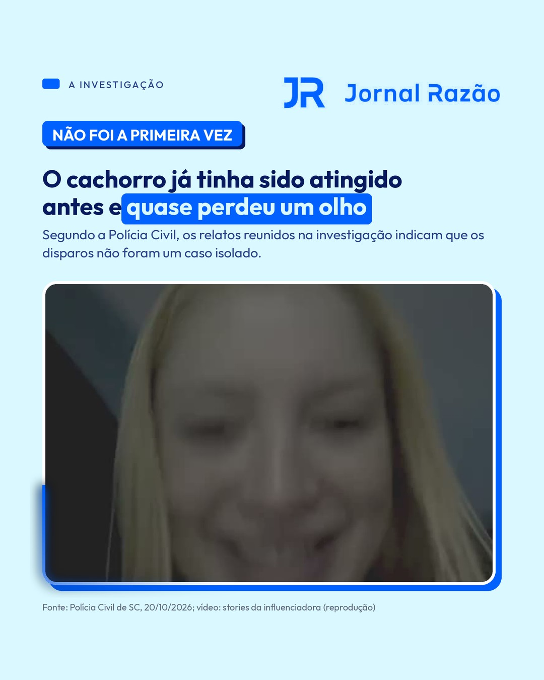 Segundo a Polícia Civil, o cachorro já tinha sido atingido antes e quase perdeu um olho