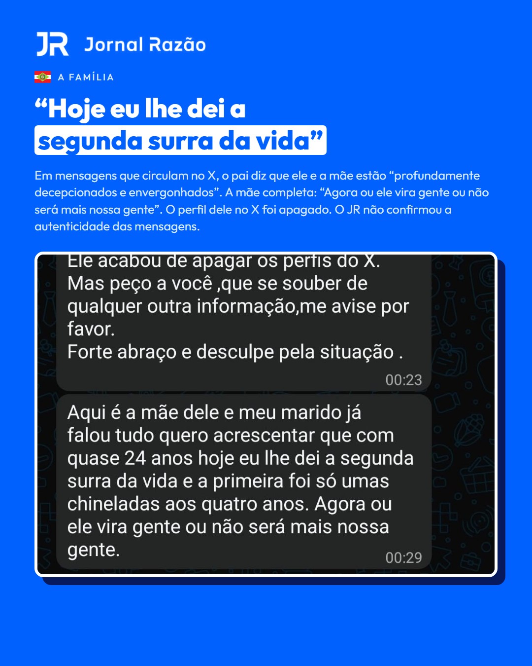 As mensagens atribuídas aos pais