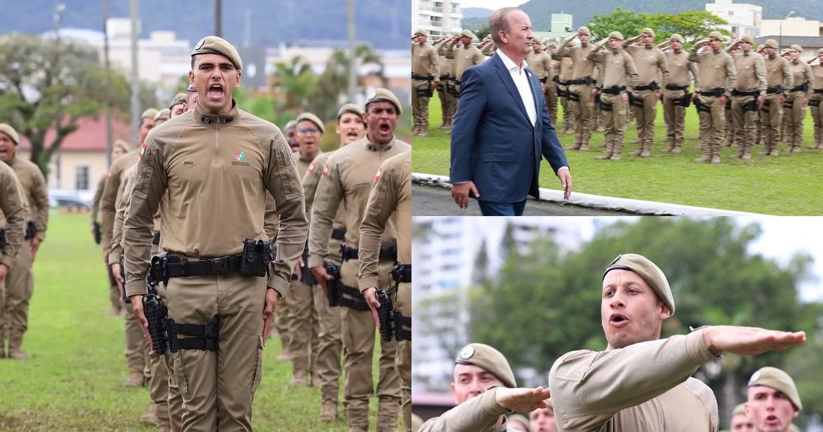 Jorginho Mello autoriza concurso para mais mil policiais em formatura de 948 novos PMs em Florianópolis
