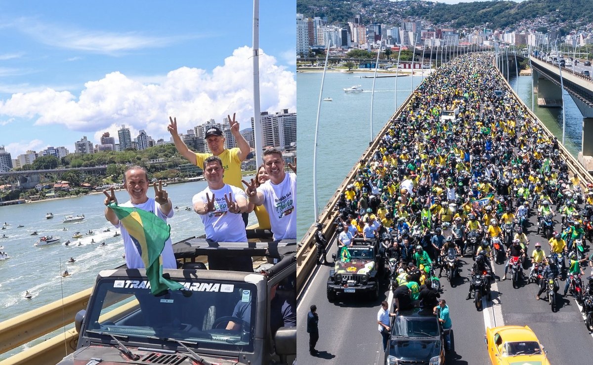 Jorginho diz que “nunca foi visto na história de Santa Catarina” uma motociata como a de Florianópolis