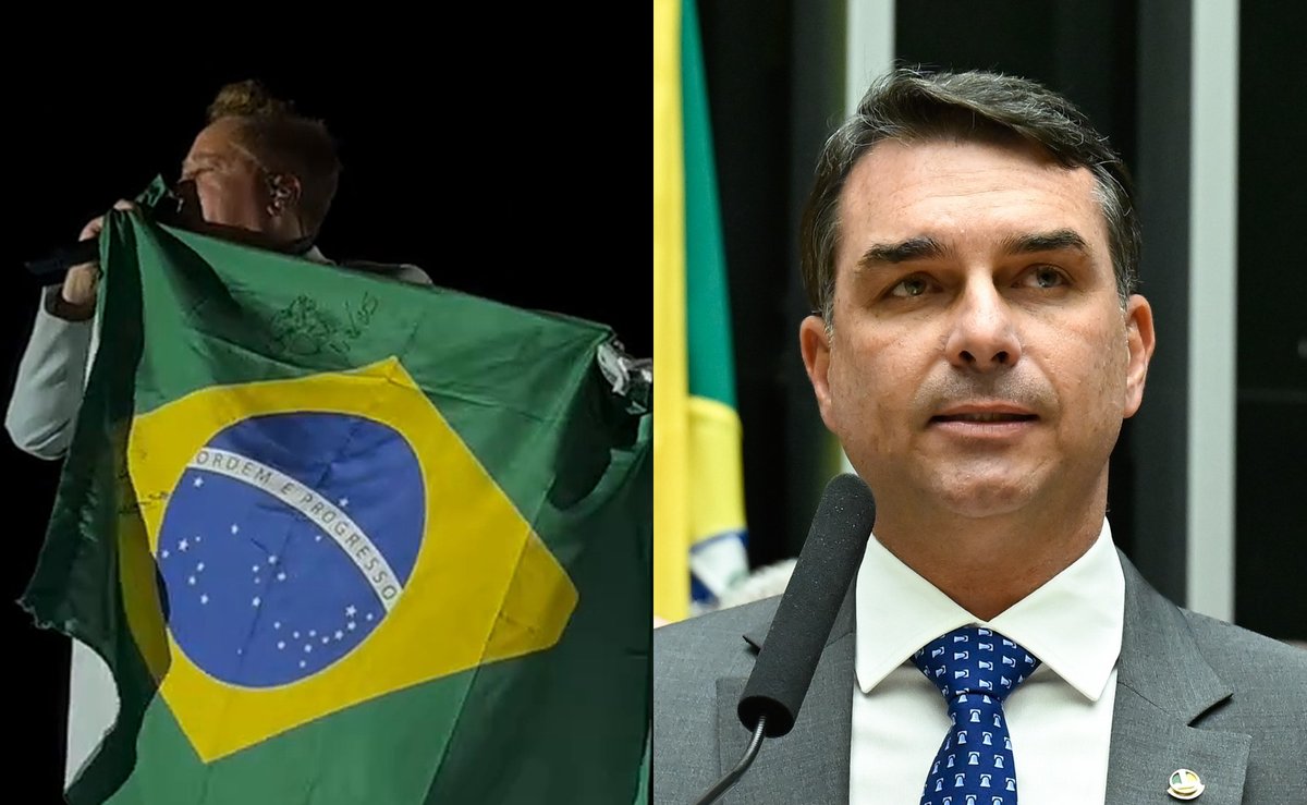 No palco, Leonardo declara apoio a Flávio Bolsonaro e manda recado a quem está em cima do muro