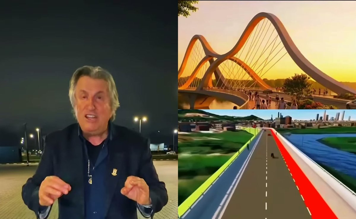 Leonel Pavan mostra a “Ponte da Mulher”, inspirada na saia da prenda, na nova rodovia de Camboriú a BC