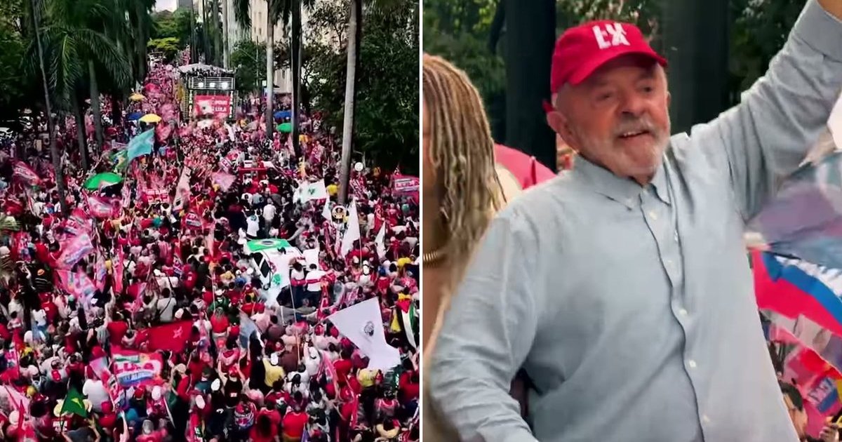 Lula também leva grande público às ruas de Minas Gerais no mesmo dia em que Flávio está no estado