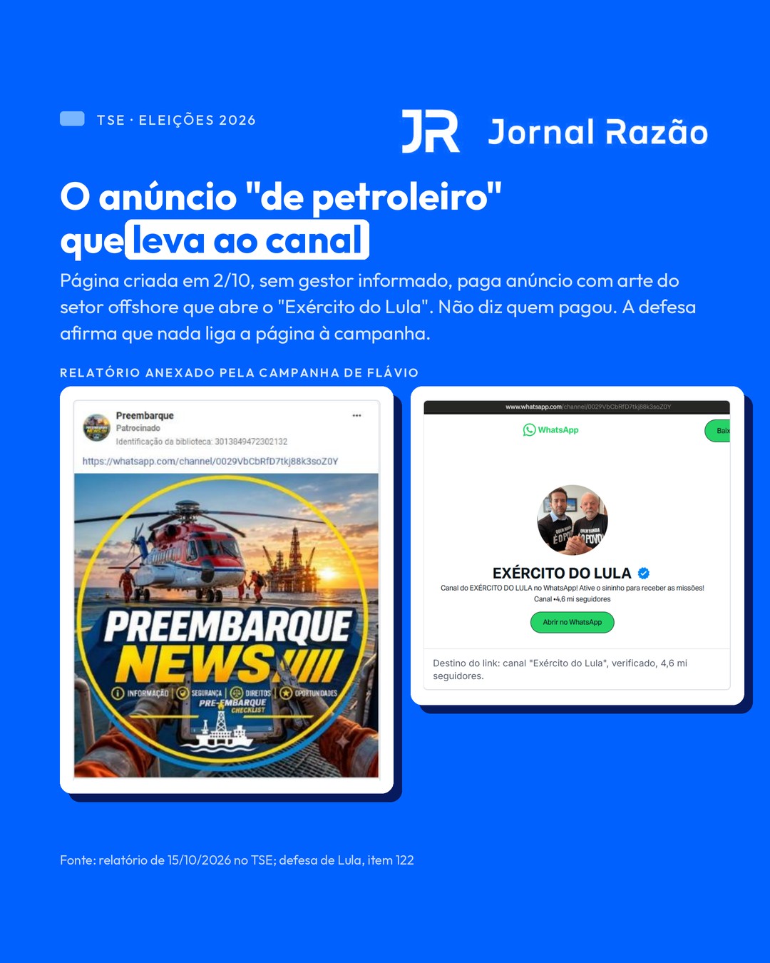 Página Preembarque pagou anúncio que leva ao canal