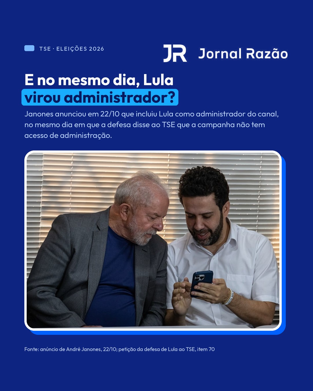 Janones anunciou que incluiu Lula como administrador do canal