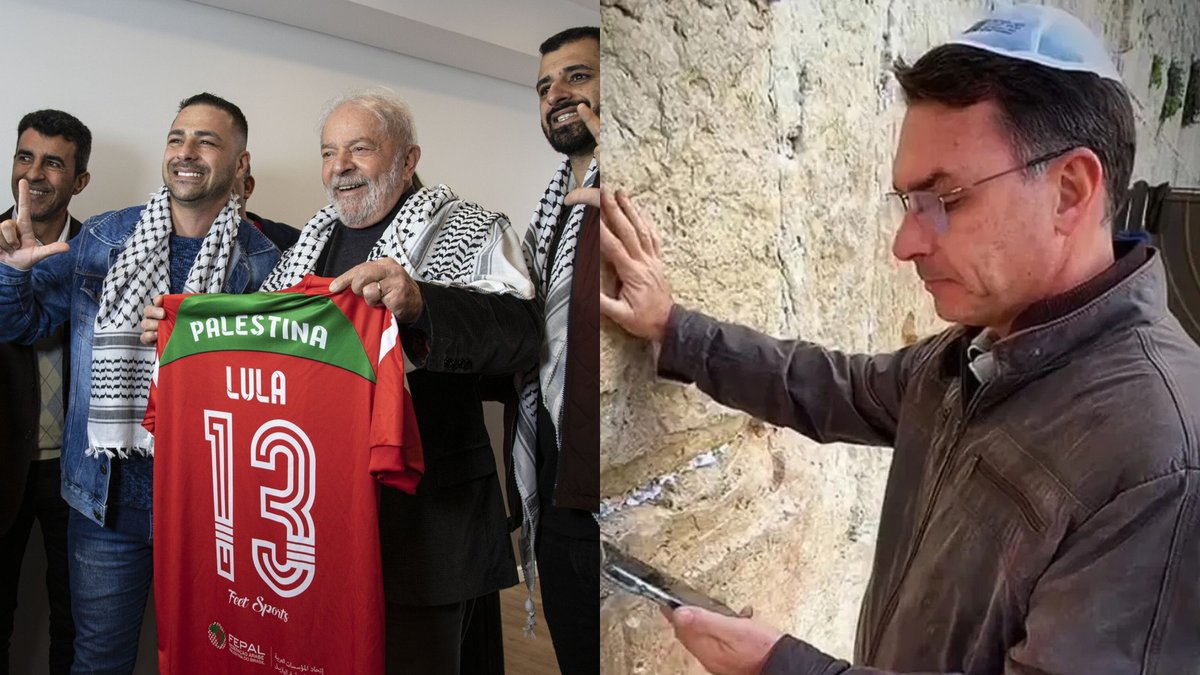 Lula vence na Palestina com 93% e Flávio Bolsonaro vence em Israel com 74%