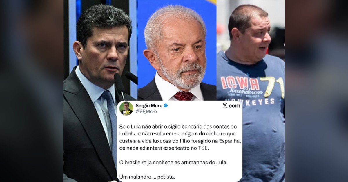 “De nada adiantará esse teatro no TSE”, diz Moro após Lula não entregar ao TSE os dados bancários de Lulinha