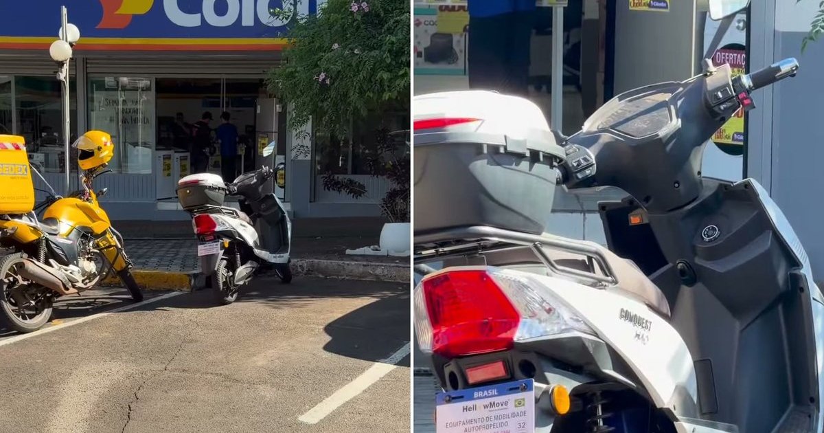 Comerciante reclama de motinha elétrica ocupando vaga de carro por mais de uma hora em cidade de SC