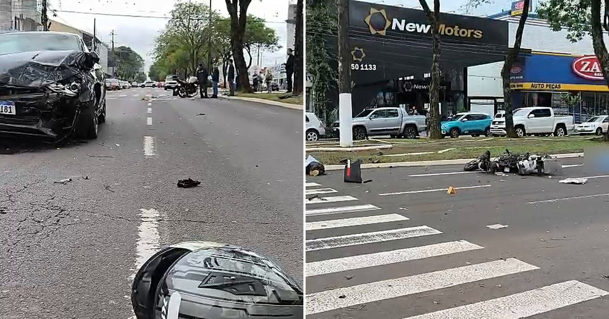Motoboy morre em grave acidente com Audi na Avenida Getúlio Vargas, em Chapecó