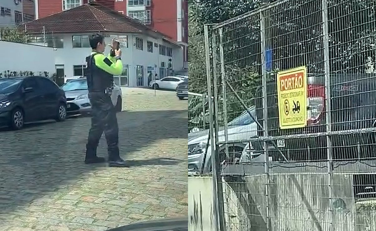 Irregularidade em frente a estacionamento gera autuação de trânsito em Joinville